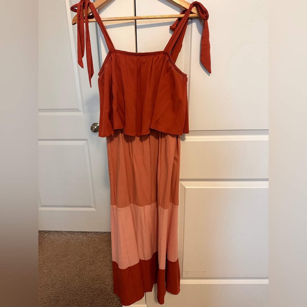 Petal & Pup Rust and Pink Maxi Dress